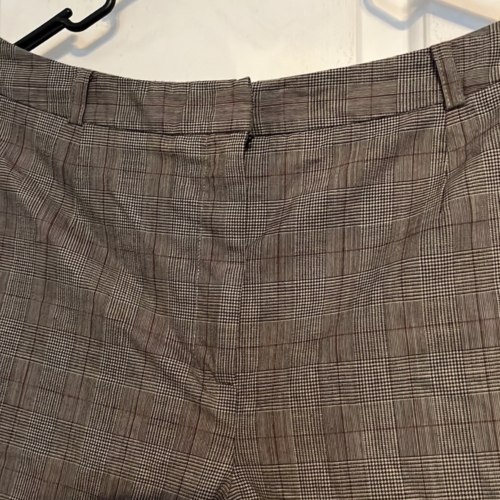 Ann Taylor loft stretch size 10 gray, black and red plaid pants. Gently worn. - Picture 3 of 6
